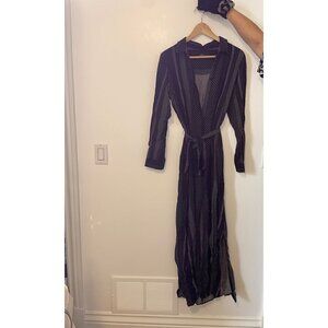 Reitmans Women's Black & White Long Sleeve W/ Belt Comfortable Wrap Dress Size 6